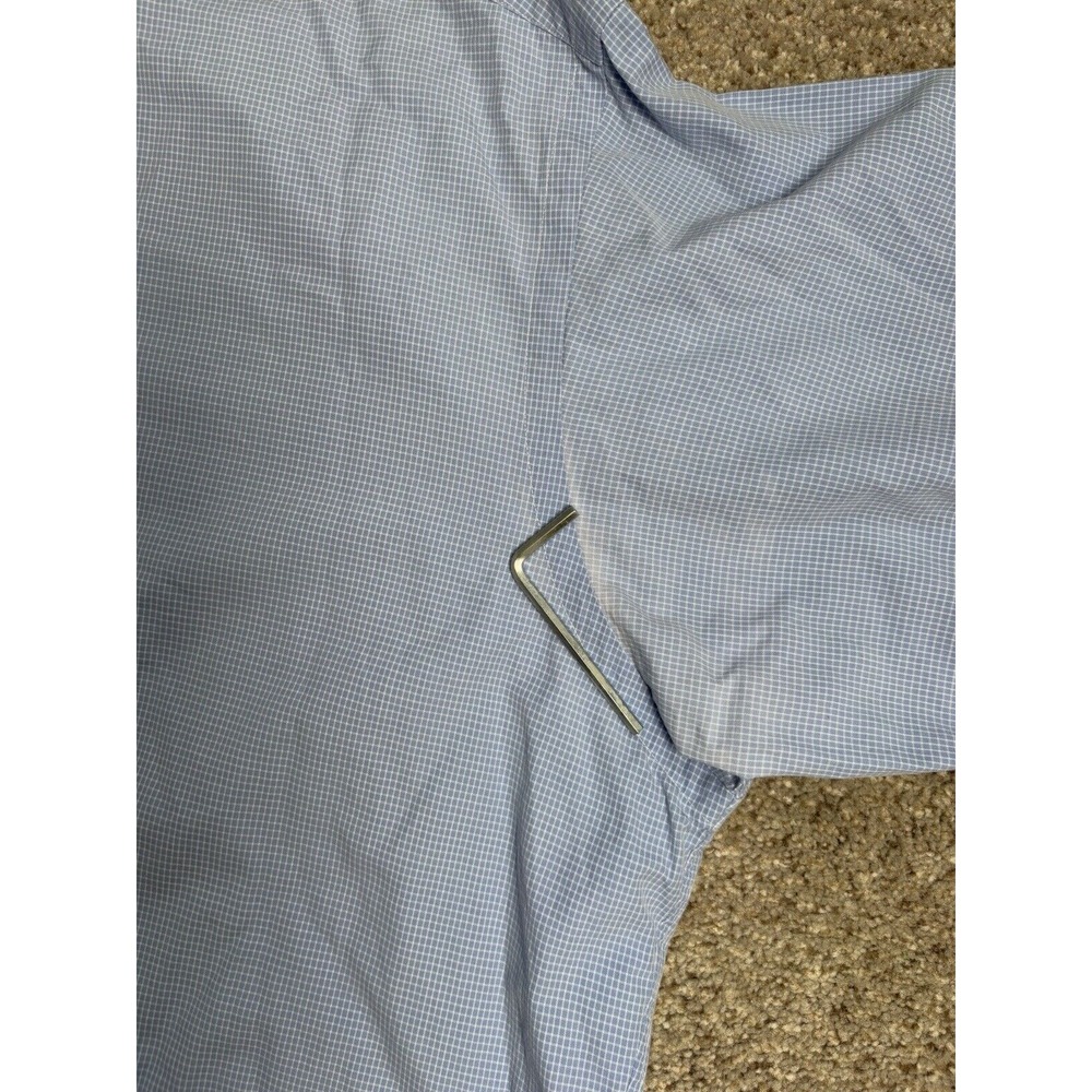 Ralph Lauren Golf Mens L Tilden Button Up Long Sleeve Shirt Blue Plaid Cotton - Picture 6 of 7